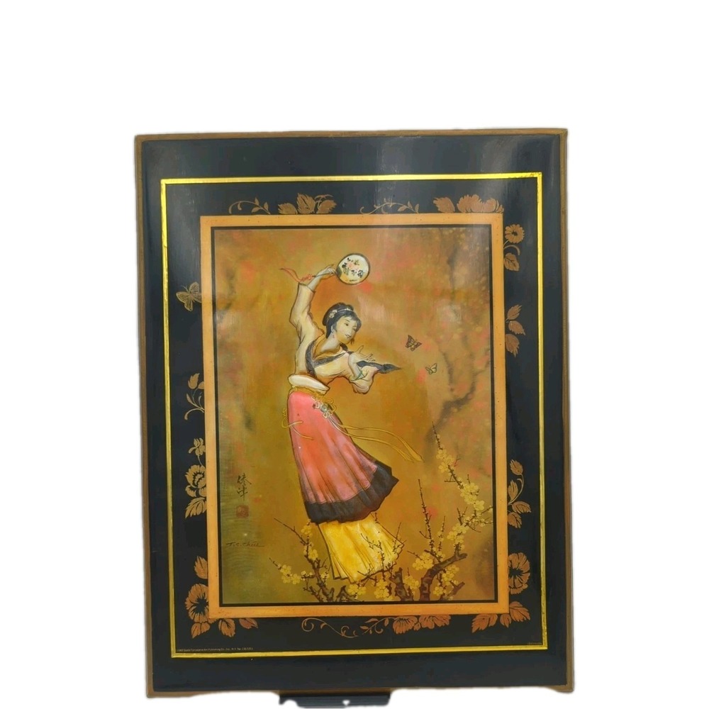 T.C. Chiu 3D Assemblage Chinese Dancer‎ Print 17×13″ Wood-Mounted Licensed Repro